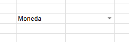 Representación gráfica de una lista desplegable en Google Sheets