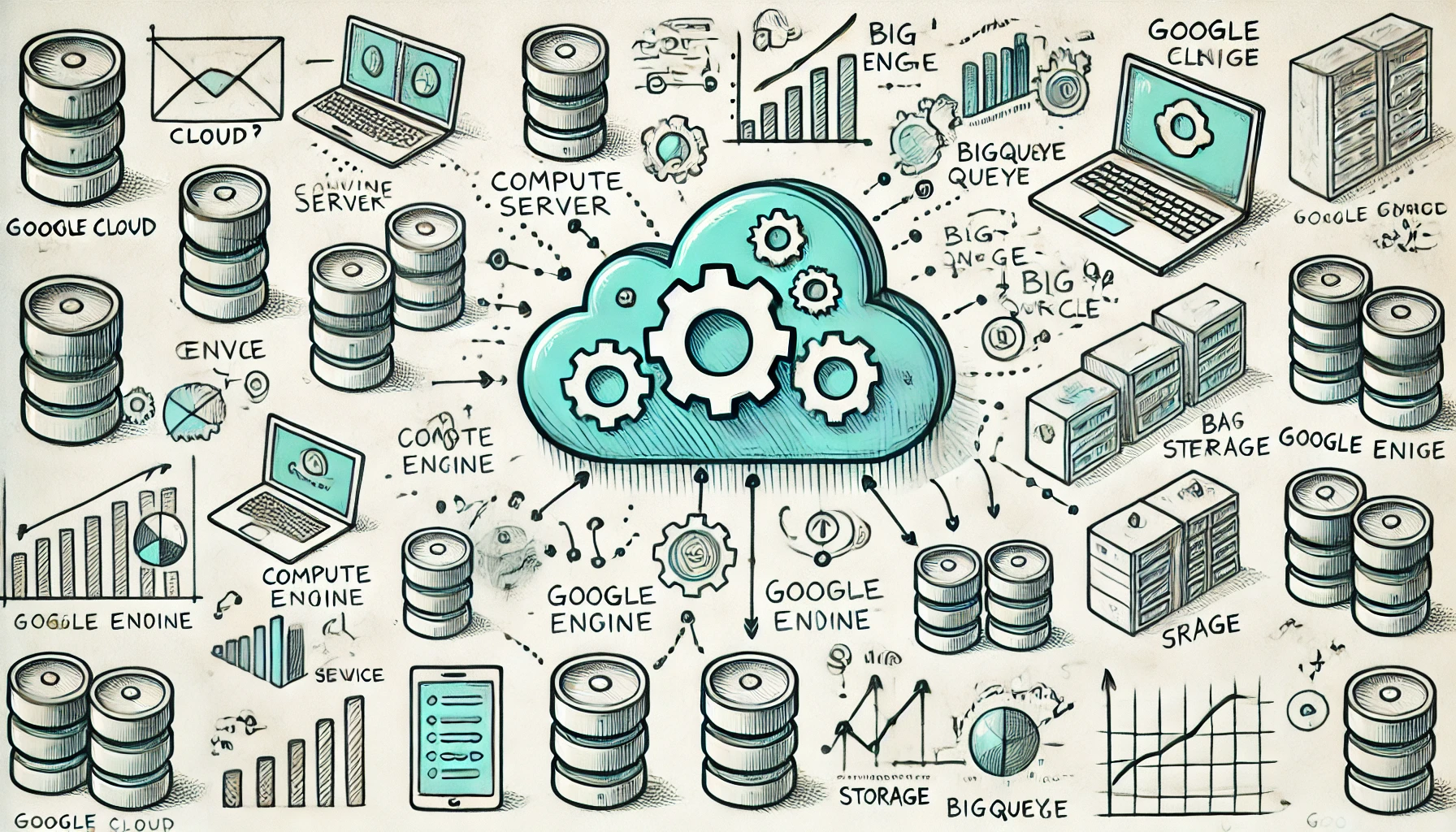 Representación gráfica de que es Google Cloud en el análisis de datos y que herramientas y servicios nos proporciona.