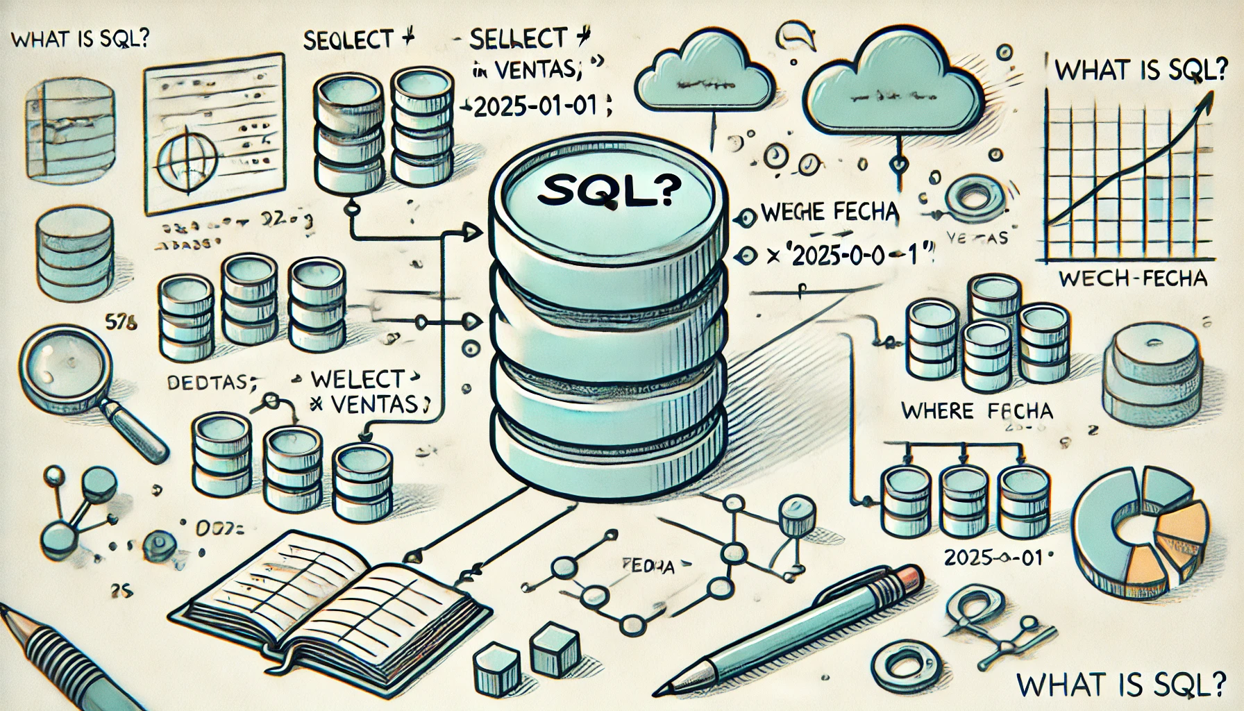 Representación gráfica sobre que es SQL y por que es tan importante.