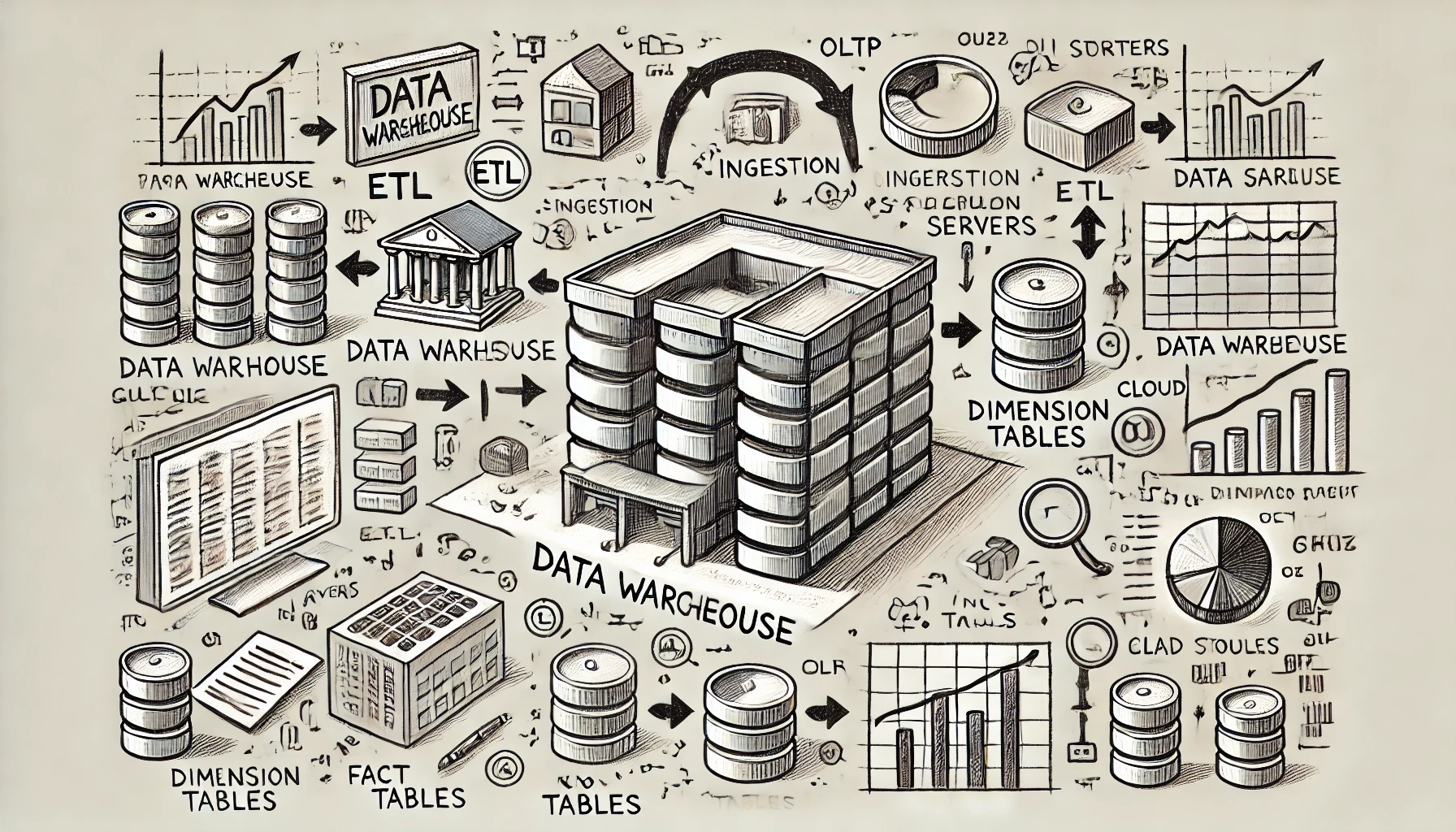 Representación gráfica sobre Qué es un Data Warehouse y uso utilización para Big Data