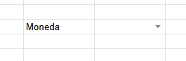 Representación gráfica de una lista desplegable en Google Sheets